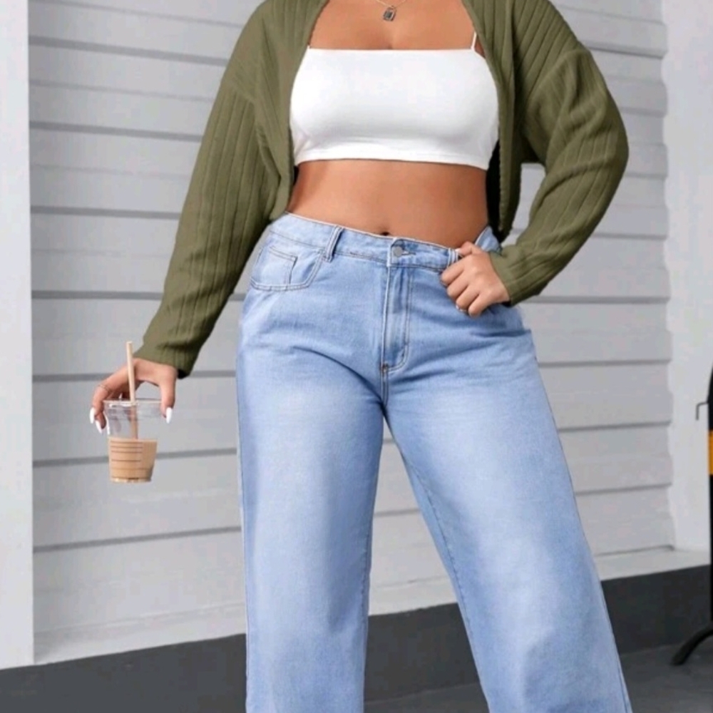 Army Green Ribbed Cardigan - Picture 3 of 7